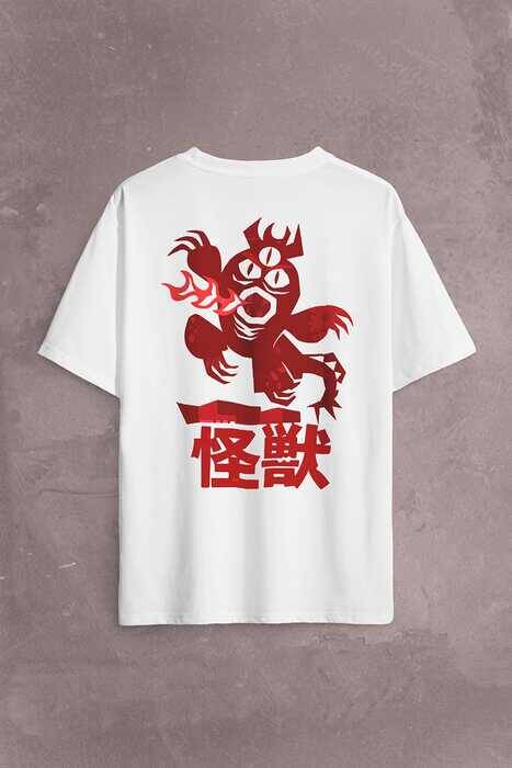 Big Hero 6 Fred Kaiju Büyük Kahraman Sırt Ön Baskılı Oversize Tişört Unisex T-Shirt - 1