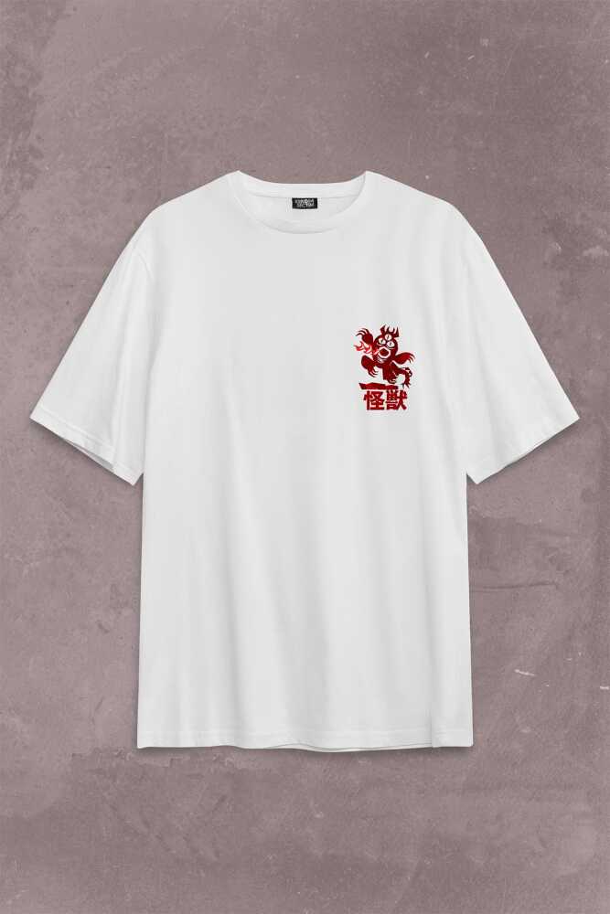 Big Hero 6 Fred Kaiju Büyük Kahraman Sırt Ön Baskılı Oversize Tişört Unisex T-Shirt (1)