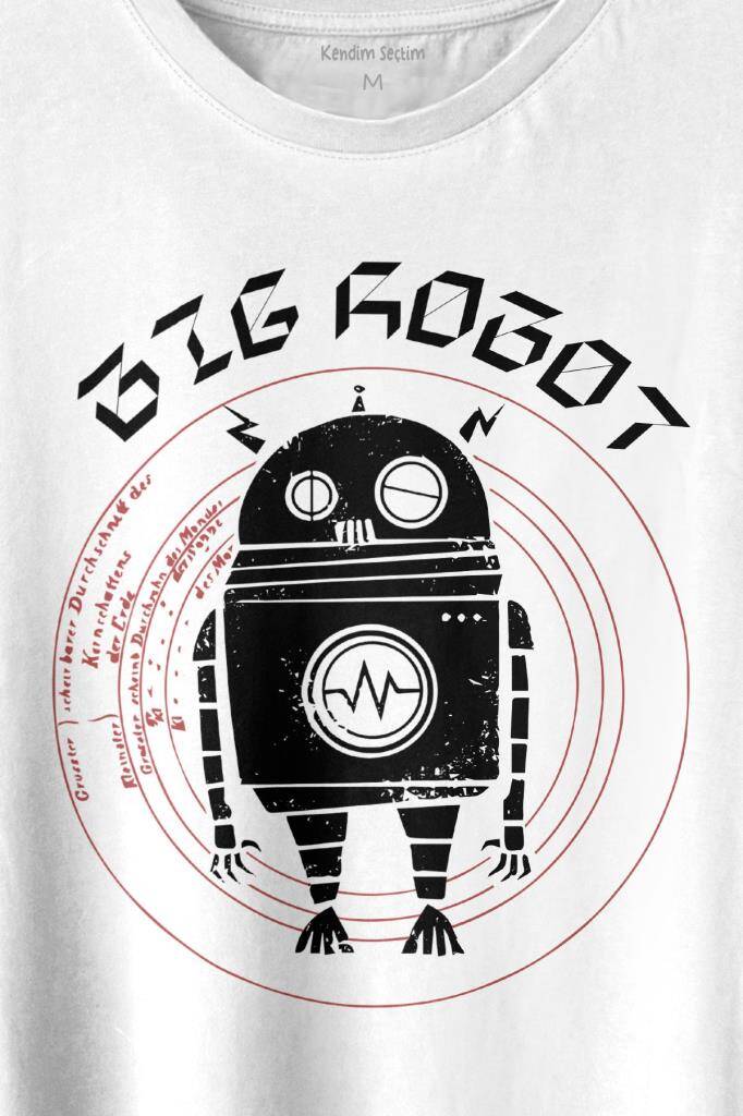 Big Robot 2 Comics Çizgi Film Minimal Dizi Baskılı Tişört Unisex T-shirt (1)