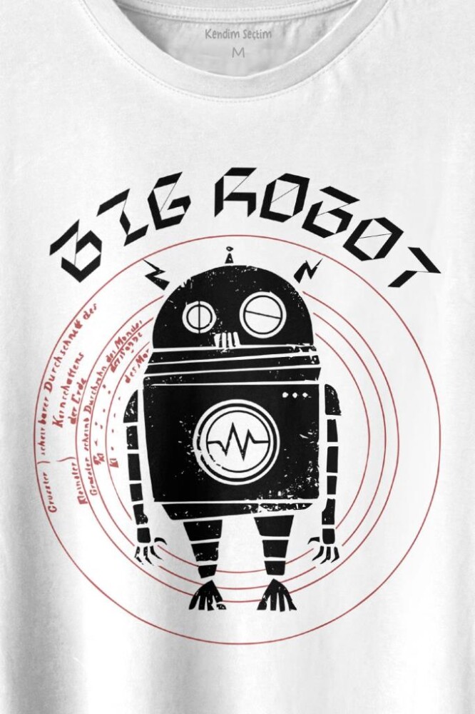 Big Robot 2 Comics Çizgi Film Minimal Dizi Baskılı Tişört Unisex T-shirt - 2