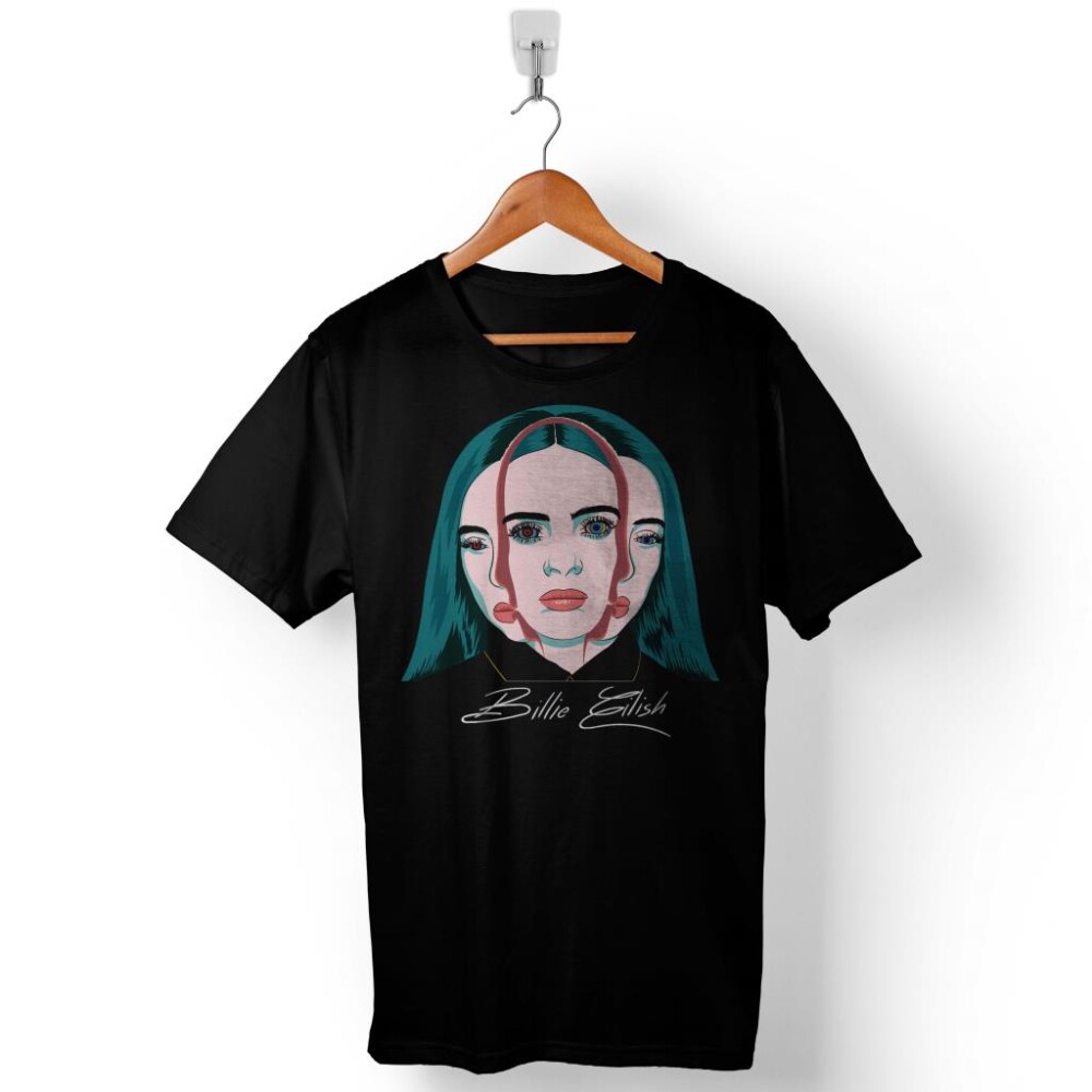 Billie Eilish BillieEilish Ocean Eyes Baskılı Tişört Unisex T-Shirt - 1