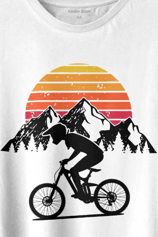Bisiklet Doğa Gezi Turu Outdoor Travel Retro Baskılı Tişört Unisex T-shirt - 2