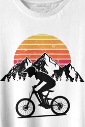 Bisiklet Doğa Gezi Turu Outdoor Travel Retro Baskılı Tişört Unisex T-shirt - 2