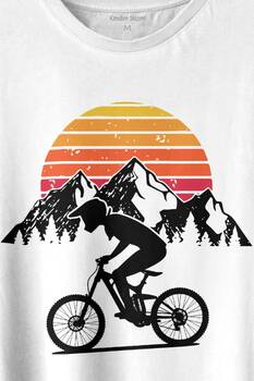 Bisiklet Doğa Gezi Turu Outdoor Travel Retro Baskılı Tişört Unisex T-shirt - 2
