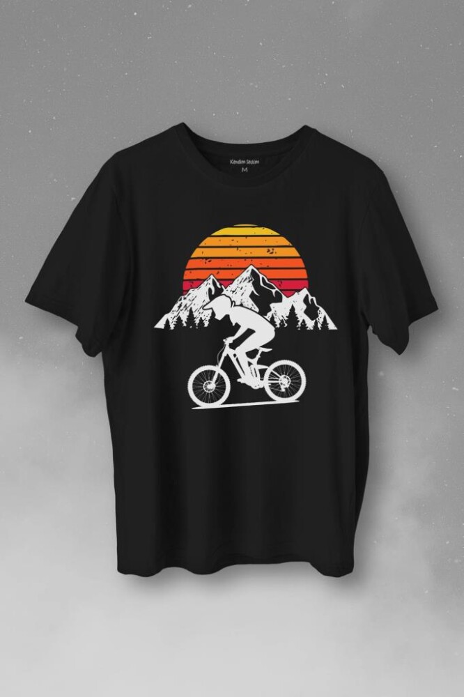 Bisiklet Doğa Gezi Turu Outdoor Travel Retro Baskılı Tişört Unisex T-Shirt - KENDİM SEÇTİM