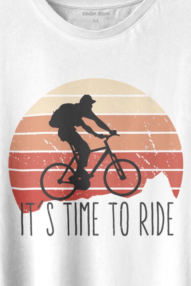 Bisiklet Mountain Bike Time To Ride Outdoor Gezgin Travel Baskılı Tişört Unisex T-shirt (1)