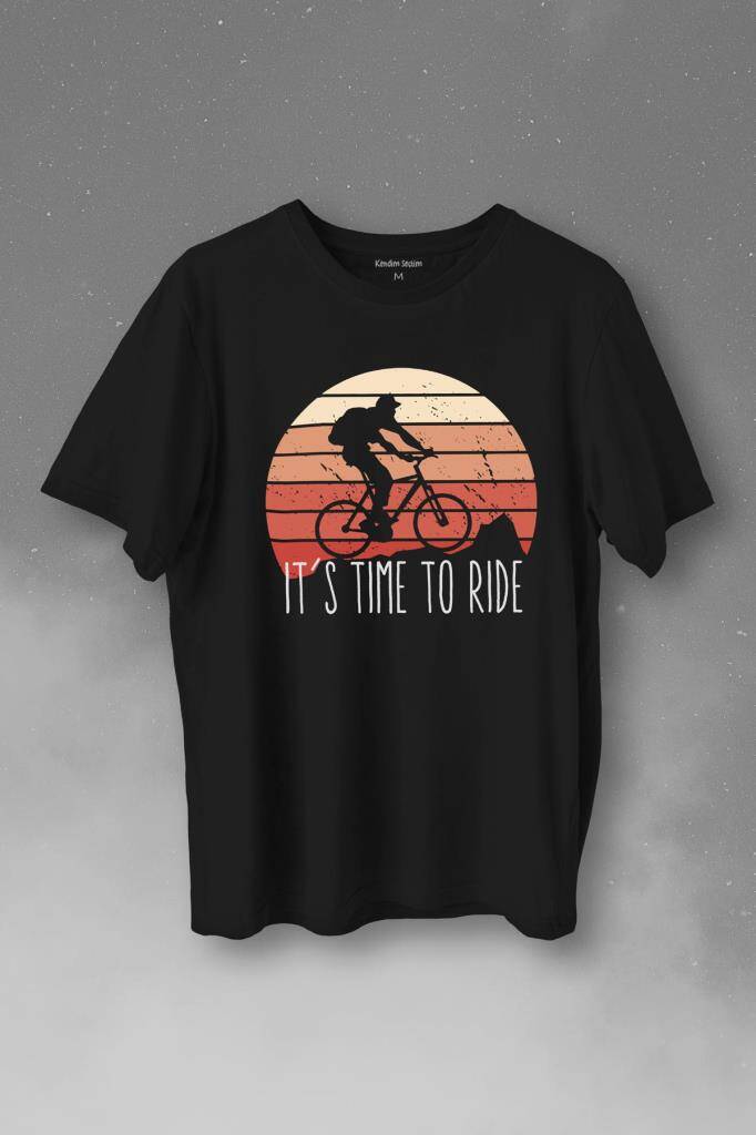 Bisiklet Mountain Bike Time To Ride Outdoor Gezgin Travel Baskılı Tişört Unisex T-Shirt - 1