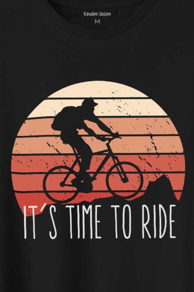 Bisiklet Mountain Bike Time To Ride Outdoor Gezgin Travel Baskılı Tişört Unisex T-Shirt (1)