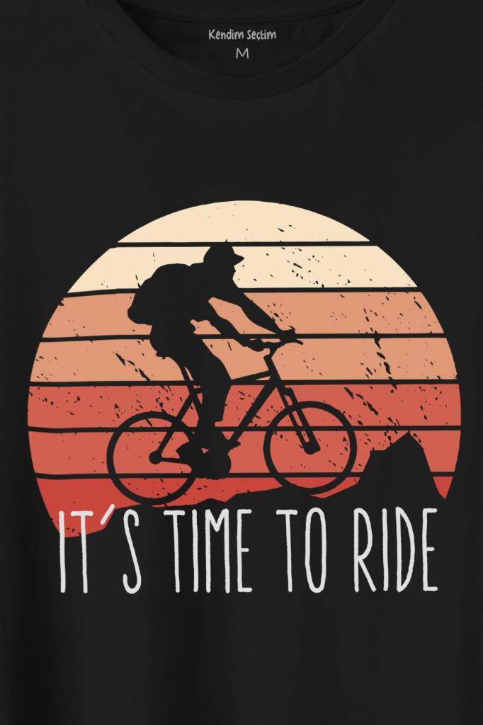 Bisiklet Mountain Bike Time To Ride Outdoor Gezgin Travel Baskılı Tişört Unisex T-Shirt - 2