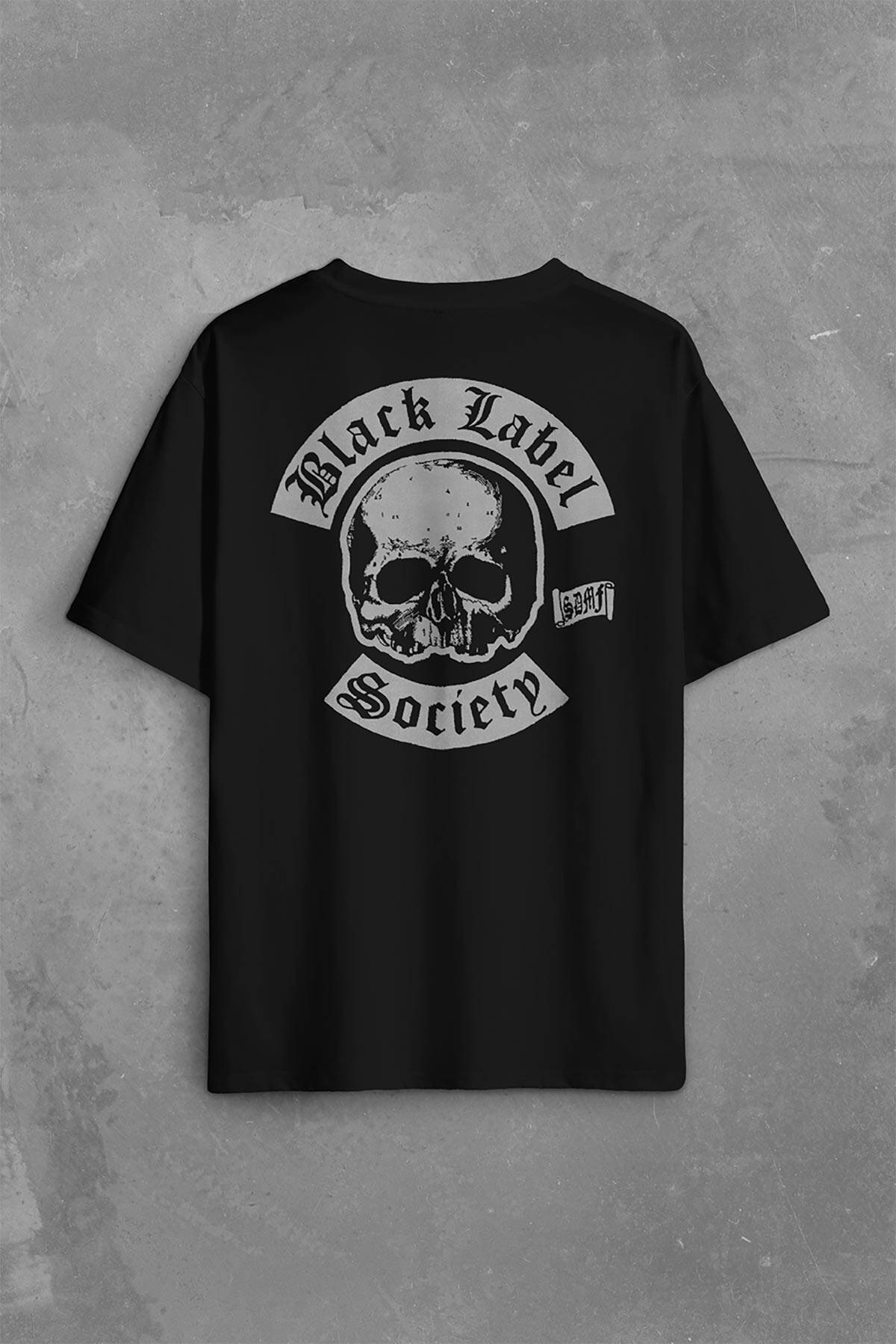 Black Label Socıety Anarchy Sırt Ön Baskılı Oversize Tişört Unisex T-Shirt (1)