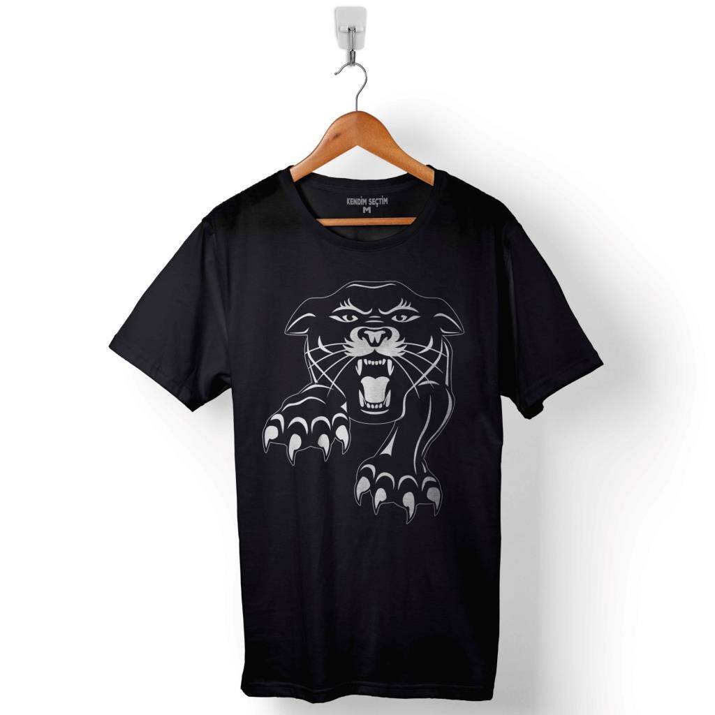 Black Panther Tiger Sinema Filmi 2018 Baskılı Tişört Unisex T-Shirt - 1