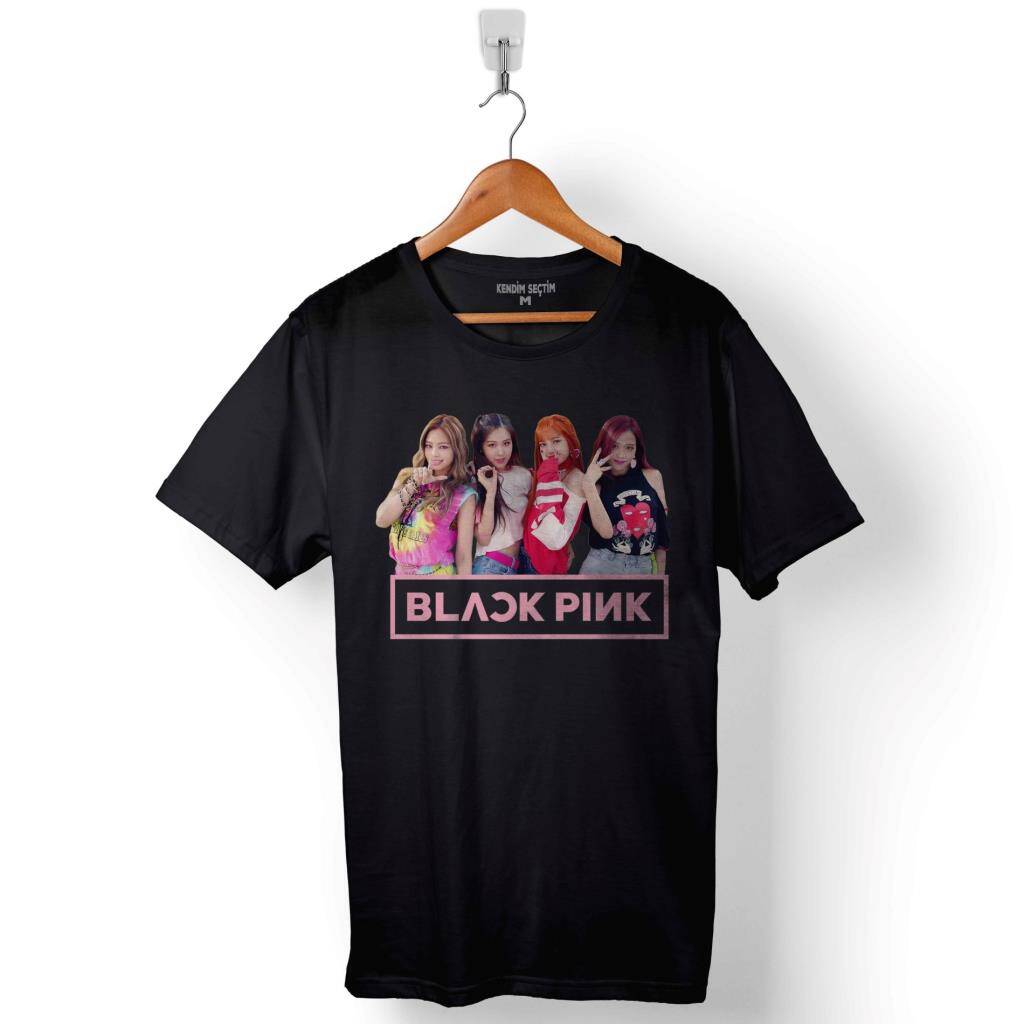 Black Pink BlackPink Kaset Müzik Güney Kore Baskılı Tişört Unisex T-Shirt - 1