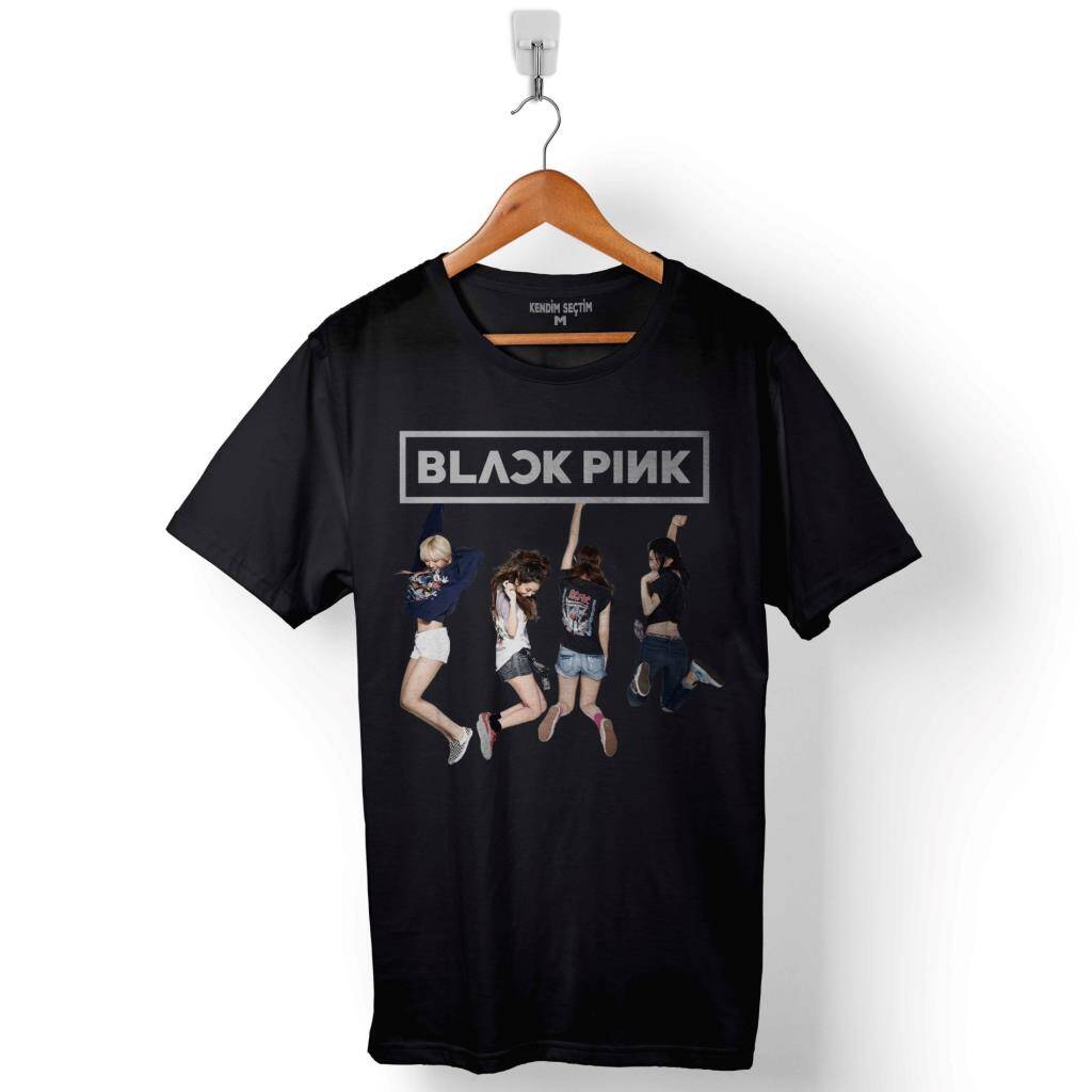 Black Pink BlackPink Kaset Müzik Güney Kore Baskılı Tişört Unisex T-Shirt - 1