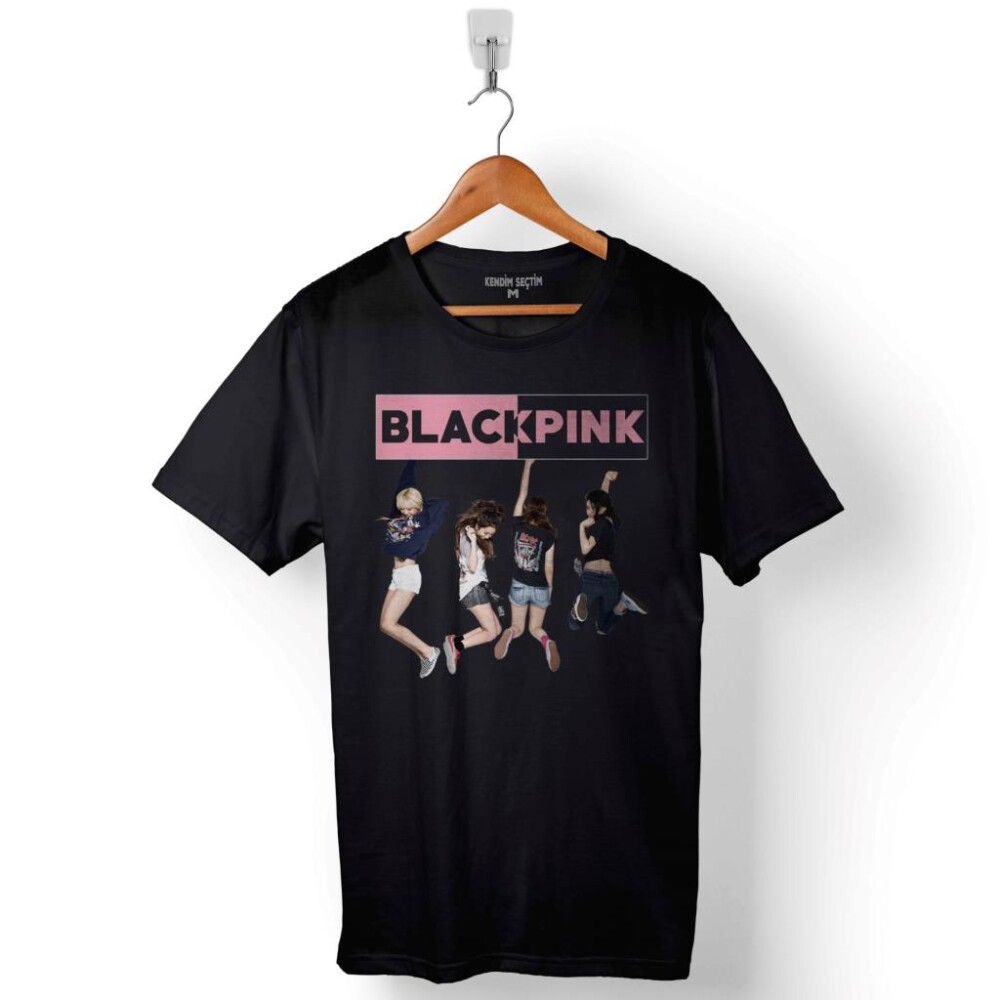 Black Pink BlackPink Kaset Müzik Güney Kore Baskılı Tişört Unisex T-Shirt - 1
