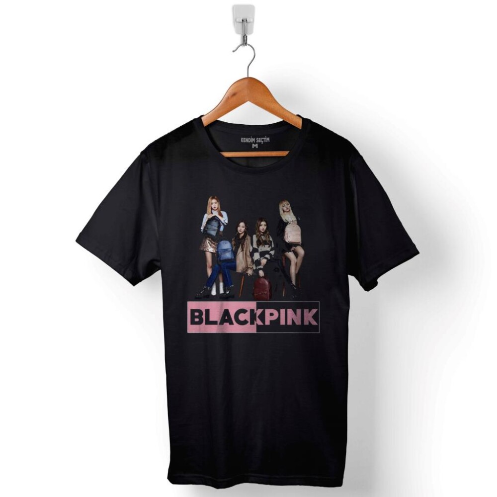 Black Pink BlackPink Kaset Müzik Güney Kore Baskılı Tişört Unisex T-Shirt - 1