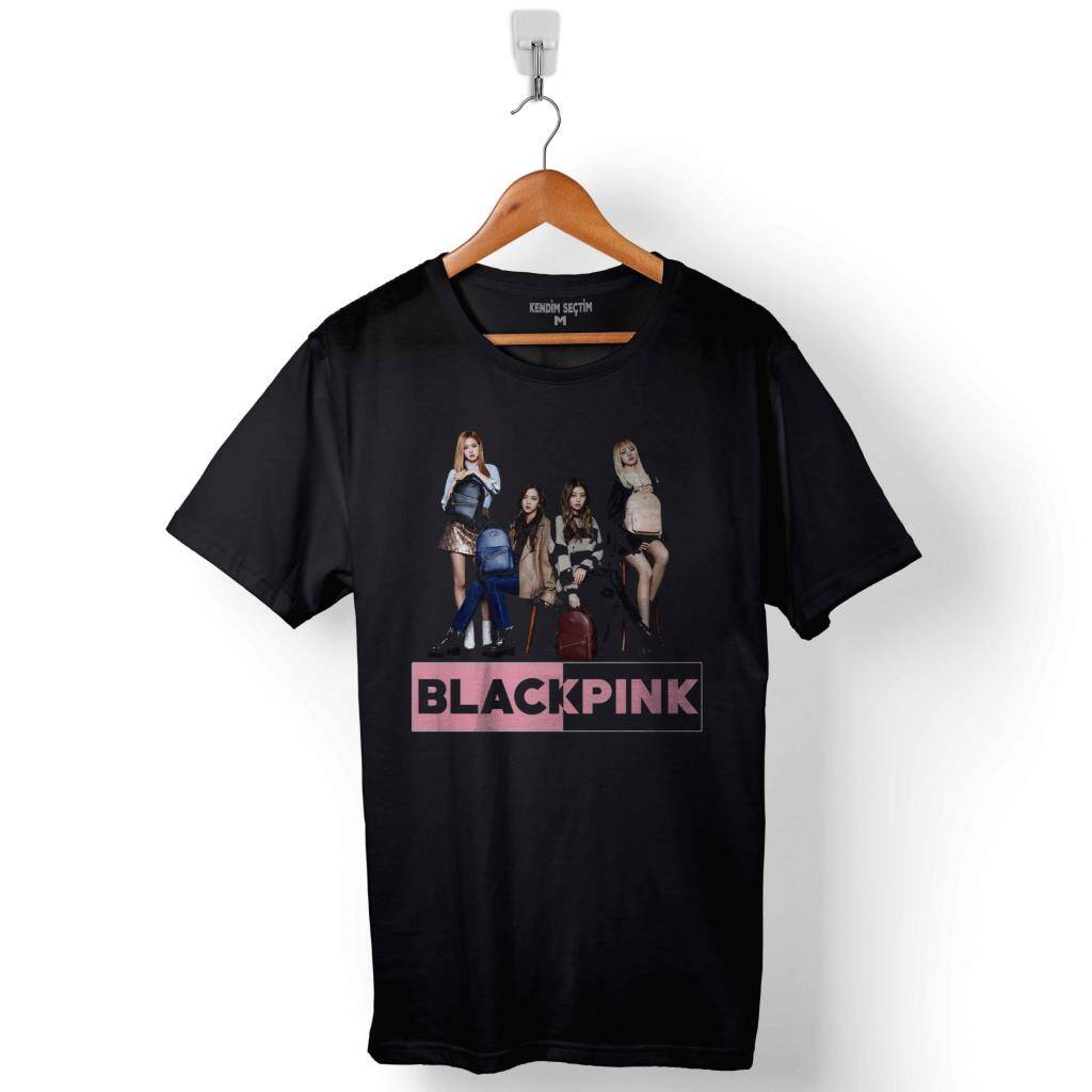 Black Pink BlackPink Kaset Müzik Güney Kore Baskılı Tişört Unisex T-Shirt - 1