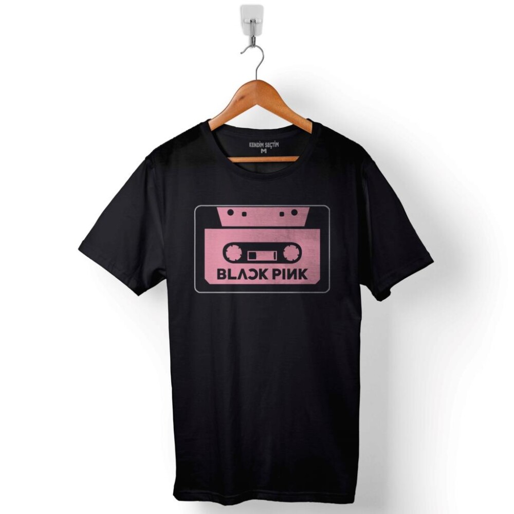 Black Pink BlackPink Kaset Müzik Güney Kore Baskılı Tişört Unisex T-Shirt - 1