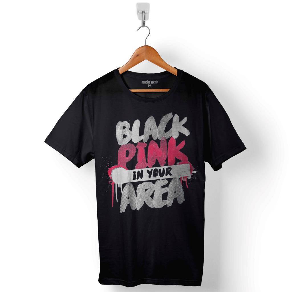 Black Pink BlackPink Kaset Müzik Güney Kore Baskılı Tişört Unisex T-Shirt - 1