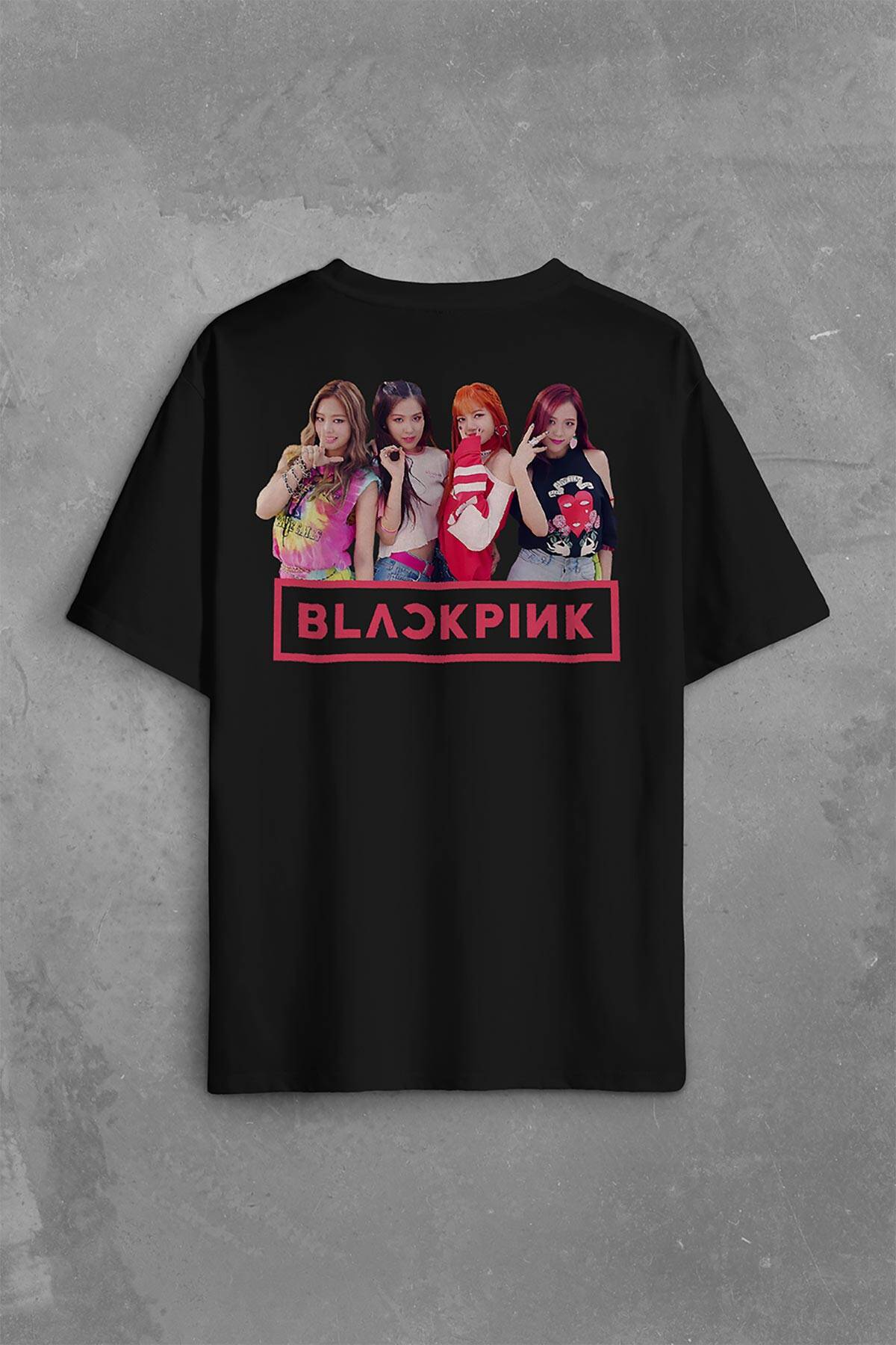 Black Pink BlackPink Kaset Müzik Güney Kore Sırt Ön Baskılı Oversize Tişört Unisex T-Shirt OVR12S1985 - 2