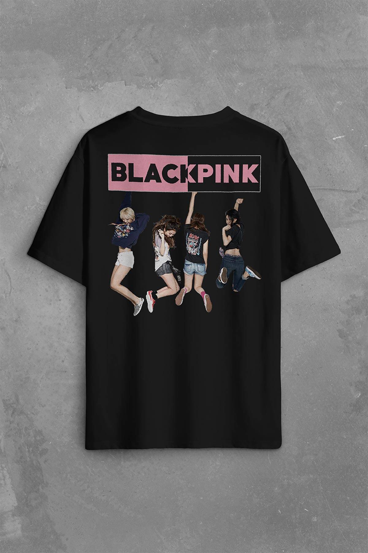 Black Pink BlackPink Kaset Müzik Güney Kore Sırt Ön Baskılı Oversize Tişört Unisex T-Shirt OVR12S1987 - 2