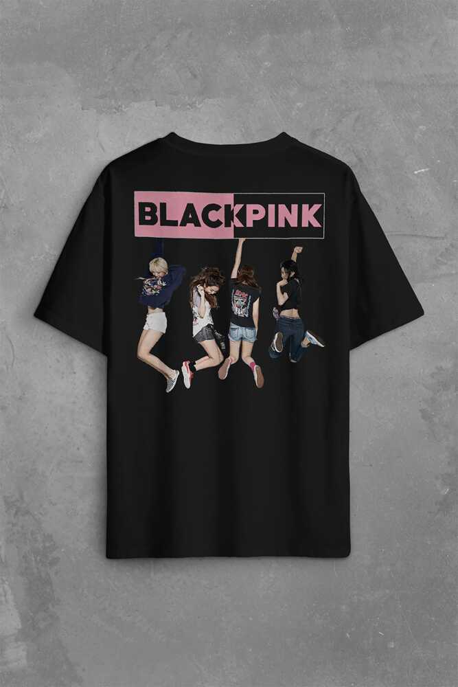 Black Pink BlackPink Kaset Müzik Güney Kore Sırt Ön Baskılı Oversize Tişört Unisex T-Shirt OVR12S1987 (1)