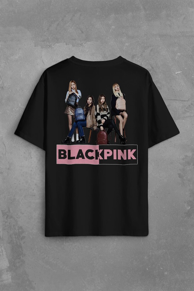Black Pink BlackPink Kaset Müzik Güney Kore Sırt Ön Baskılı Oversize Tişört Unisex T-Shirt OVR12S1988 - 2
