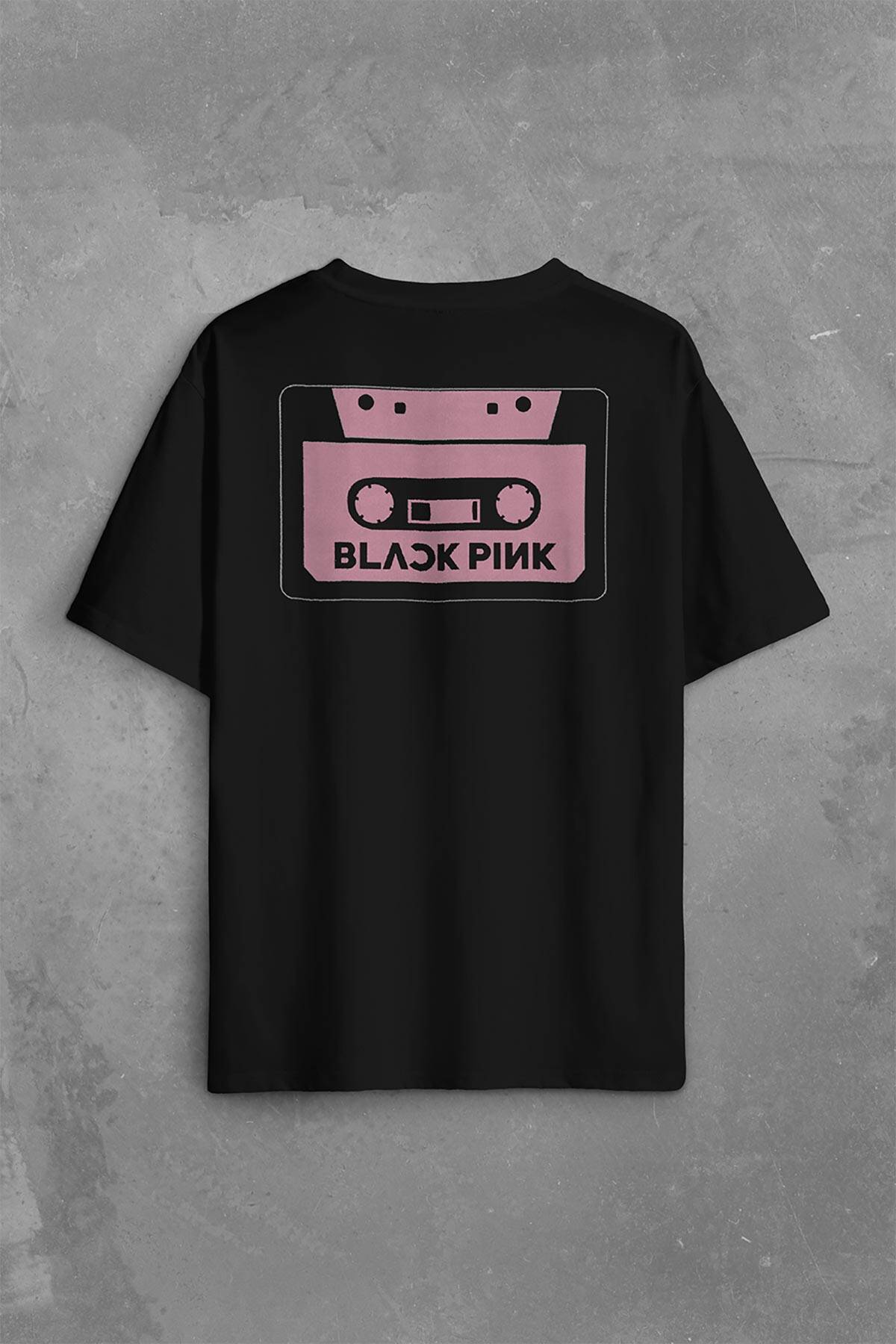 Black Pink BlackPink Kaset Müzik Güney Kore Sırt Ön Baskılı Oversize Tişört Unisex T-Shirt OVR12S1989 (1)