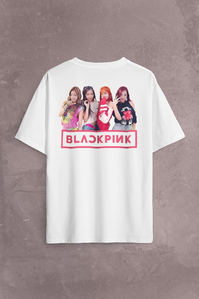 Black Pink BlackPink Kaset Müzik Güney Kore Sırt Ön Baskılı Oversize Tişört Unisex T-Shirt OVR12B1985 - 1