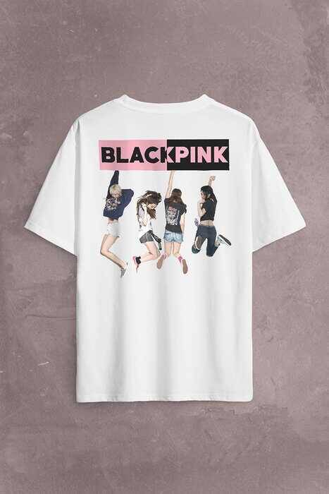 Black Pink BlackPink Kaset Müzik Güney Kore Sırt Ön Baskılı Oversize Tişört Unisex T-Shirt OVR12B1987 - 1