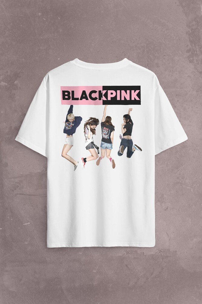 Black Pink BlackPink Kaset Müzik Güney Kore Sırt Ön Baskılı Oversize Tişört Unisex T-Shirt OVR12B1987 - 1
