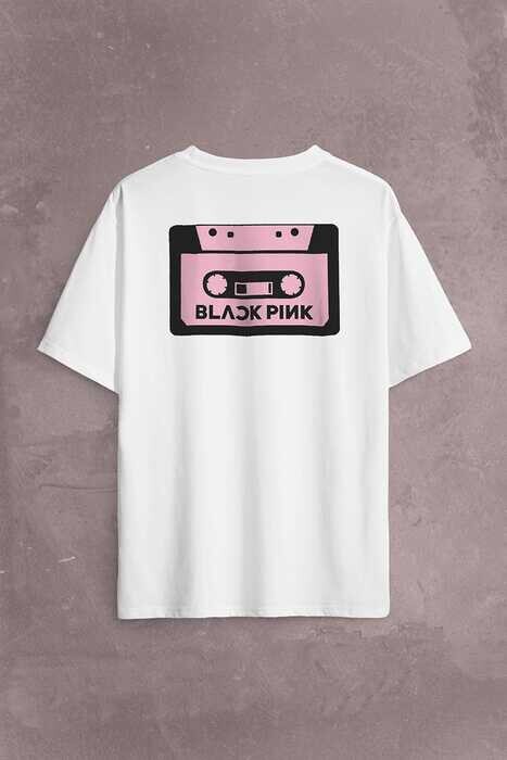 Black Pink BlackPink Kaset Müzik Güney Kore Sırt Ön Baskılı Oversize Tişört Unisex T-Shirt OVR12B1989 - 1