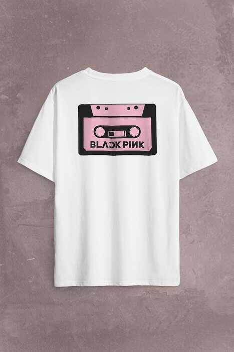 Black Pink BlackPink Kaset Müzik Güney Kore Sırt Ön Baskılı Oversize Tişört Unisex T-Shirt OVR12B1989 - 1
