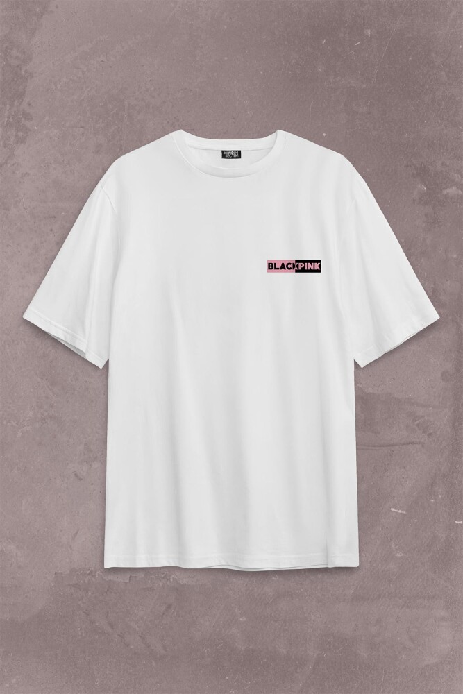 Black Pink BlackPink Kaset Müzik Güney Kore Sırt Ön Baskılı Oversize Tişört Unisex T-Shirt OVR12B1989 - 2