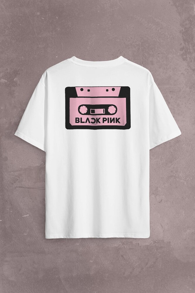Black Pink BlackPink Kaset Müzik Güney Kore Sırt Ön Baskılı Oversize Tişört Unisex T-Shirt OVR12B1989