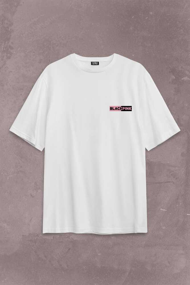 Black Pink BlackPink Kaset Müzik Güney Kore Sırt Ön Baskılı Oversize Tişört Unisex T-Shirt OVR12B1984 - 1