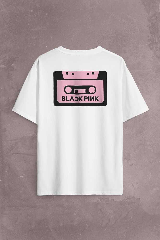 Black Pink BlackPink Kaset Müzik Güney Kore Sırt Ön Baskılı Oversize Tişört Unisex T-Shirt OVR12B1989 - 1