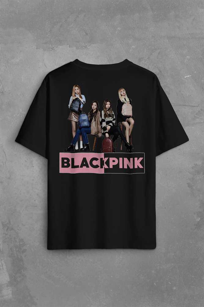 Black Pink BlackPink Kaset Müzik Güney Kore Sırt Ön Baskılı Oversize Tişört Unisex T-Shirt OVR12S1988 - 2