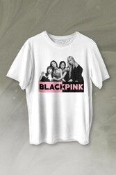 Black Pink Grubu Karakterleri Sanatçıları Baskılı Tişört Unisex T-shirt - 1