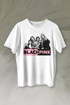 Black Pink Grubu Karakterleri Sanatçıları Baskılı Tişört Unisex T-shirt - 1