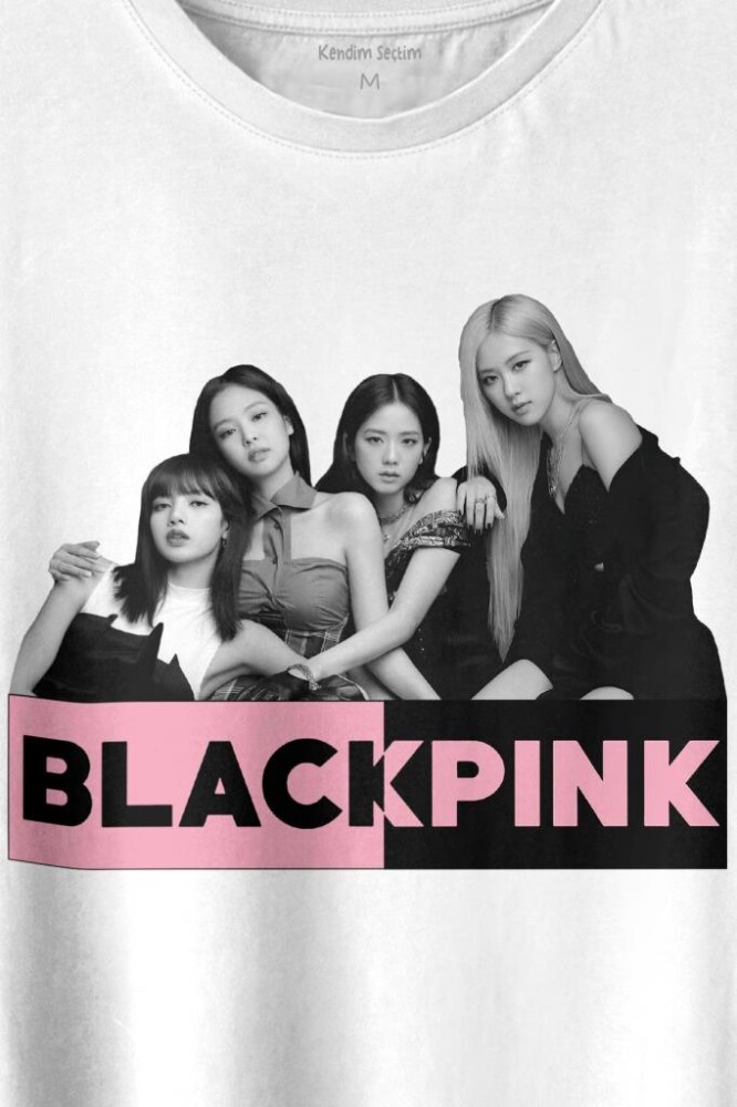 Black Pink Grubu Karakterleri Sanatçıları Baskılı Tişört Unisex T-shirt - 2