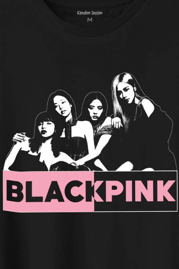 Black Pink Grubu Karakterleri Sanatçıları Baskılı Tişört Unisex T-Shirt - 2