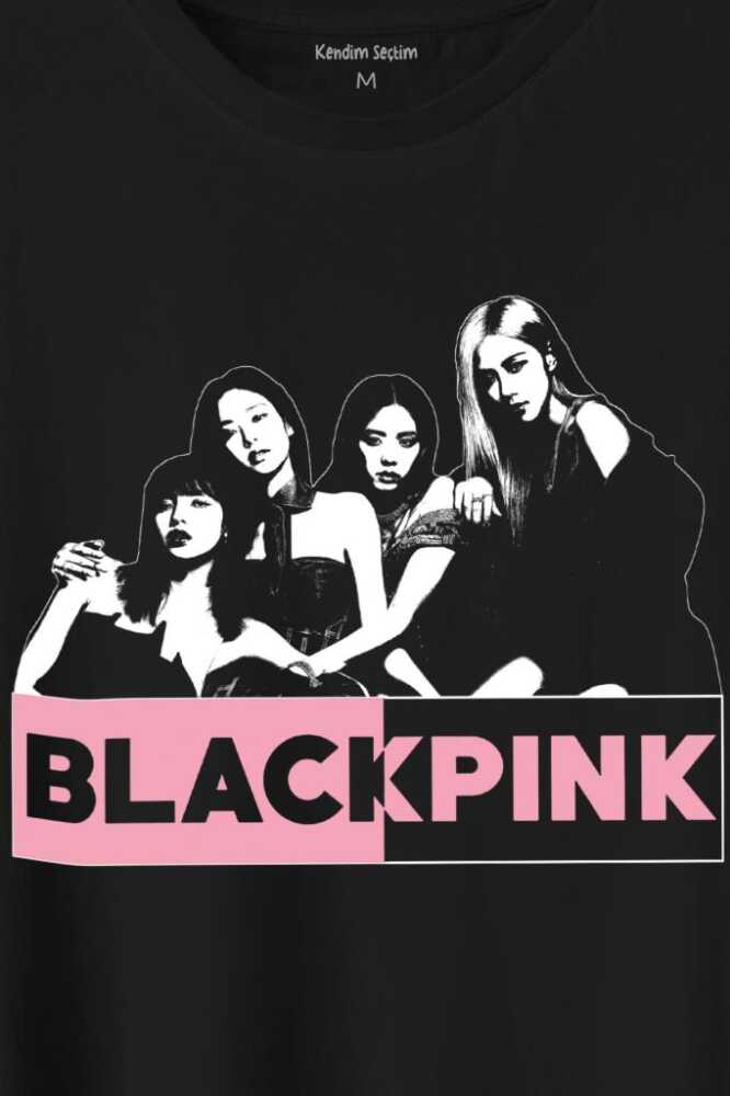 Black Pink Grubu Karakterleri Sanatçıları Baskılı Tişört Unisex T-Shirt (1)