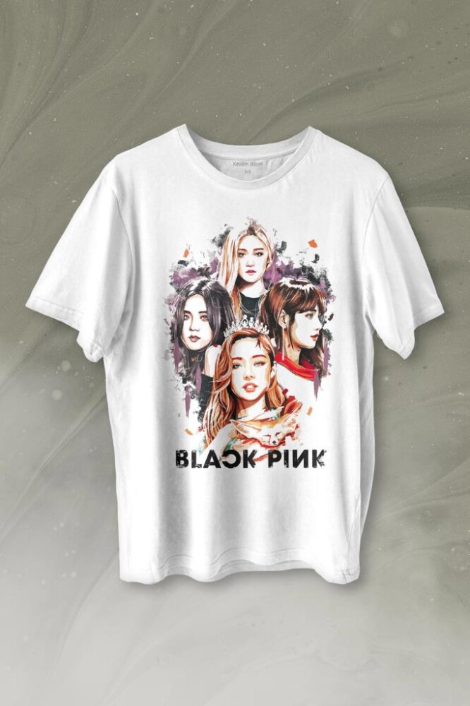 Black Pink Kızları Jennie Rose Lisa Jisoo Baskılı Tişört Unisex T-shirt - KENDİM SEÇTİM