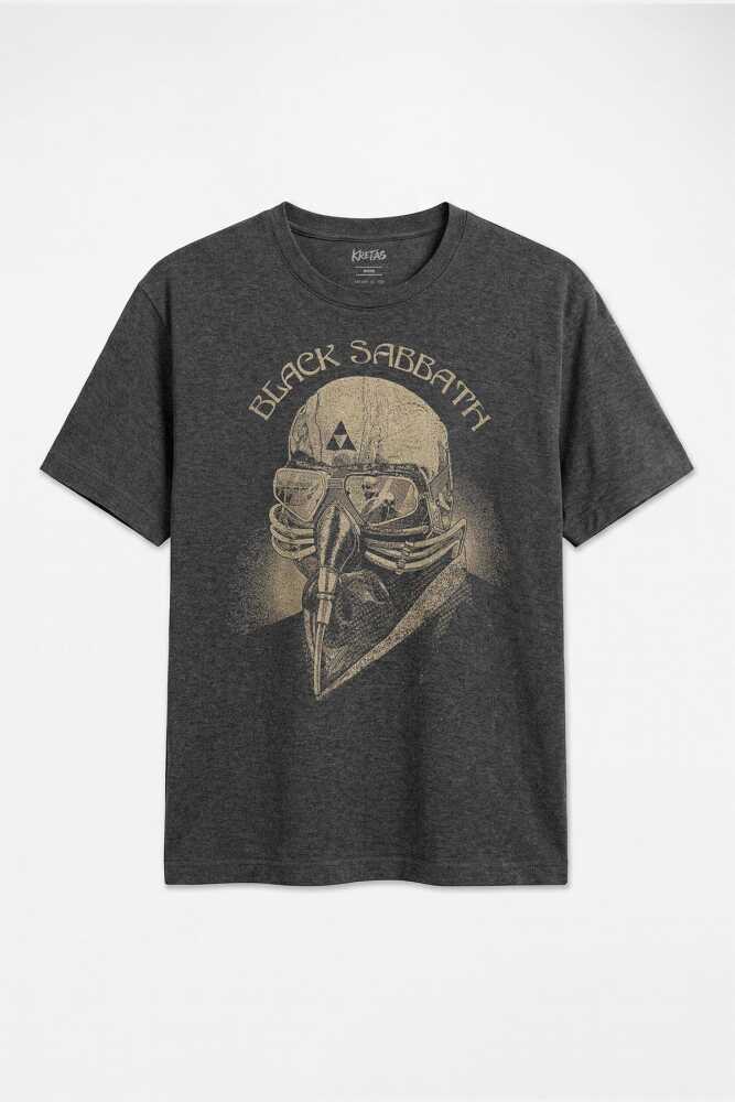Black Sabbath Heavy Metal Rock Arc Reactor Unisex Regular Fit Antrasit Melanj Tişört