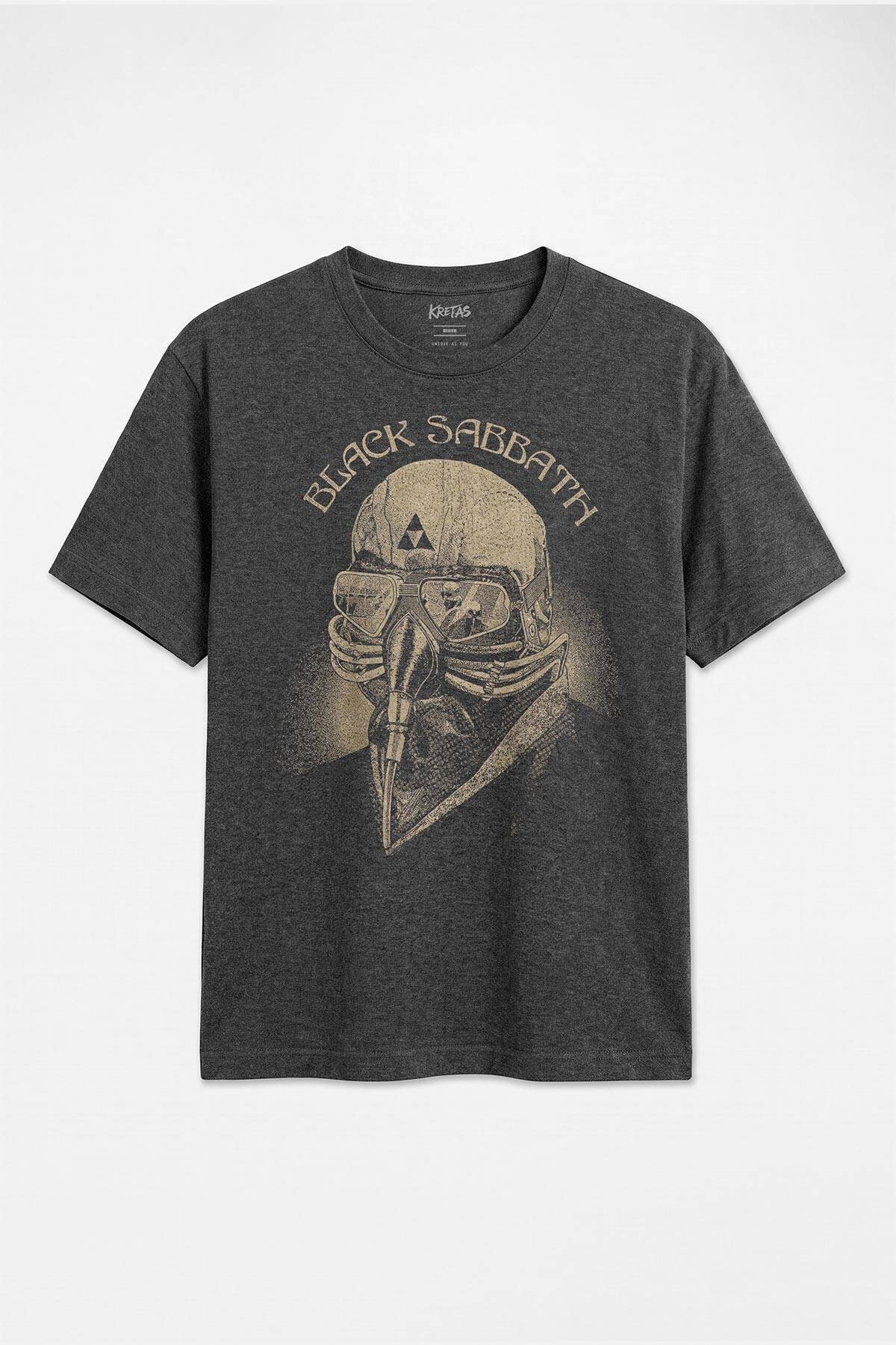 Black Sabbath Heavy Metal Rock Arc Reactor Unisex Regular Fit Antrasit Melanj Tişört - 1
