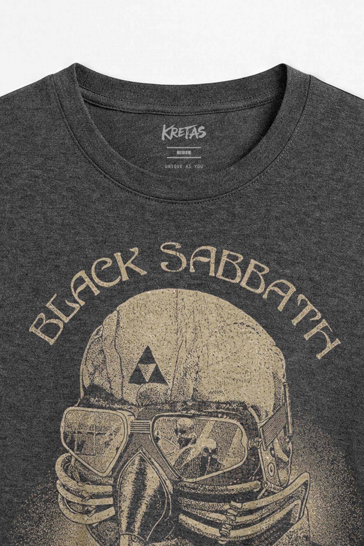 Black Sabbath Heavy Metal Rock Arc Reactor Unisex Regular Fit Antrasit Melanj Tişört - 2