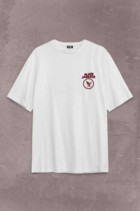 Black Sabbath Rock Heavy Metal Arc Reactor Sırt Ön Baskılı Oversize Tişört Unisex T-Shirt - 1