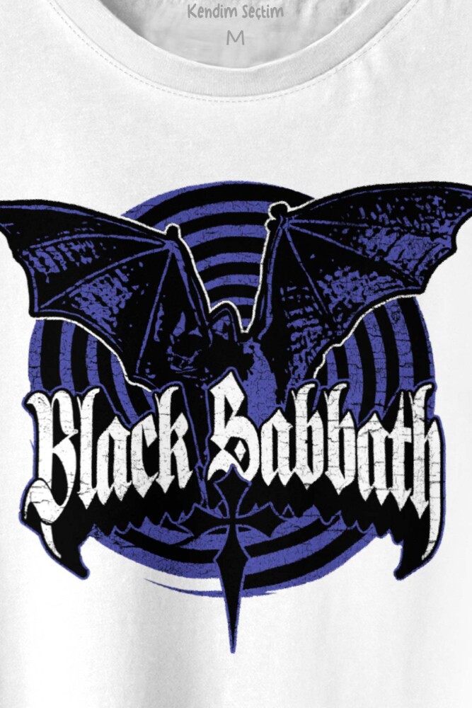 Black Sabbath Rock Müzik Ozzy Metal Music Yarasa Baskılı Tişört Unisex T-shirt - 2