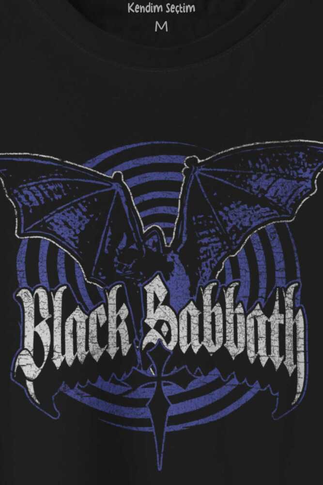 Black Sabbath Rock Müzik Ozzy Metal Music Yarasa Baskılı Tişört Unisex T-shirt (1)