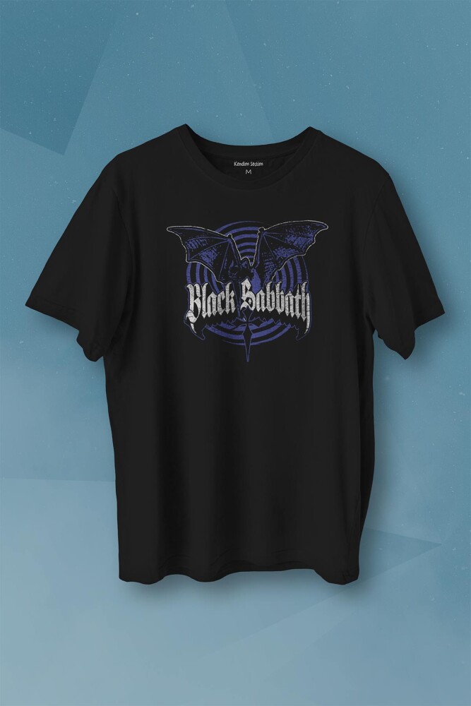 Black Sabbath Rock Müzik Ozzy Metal Music Yarasa Baskılı Tişört Unisex T-shirt - 1